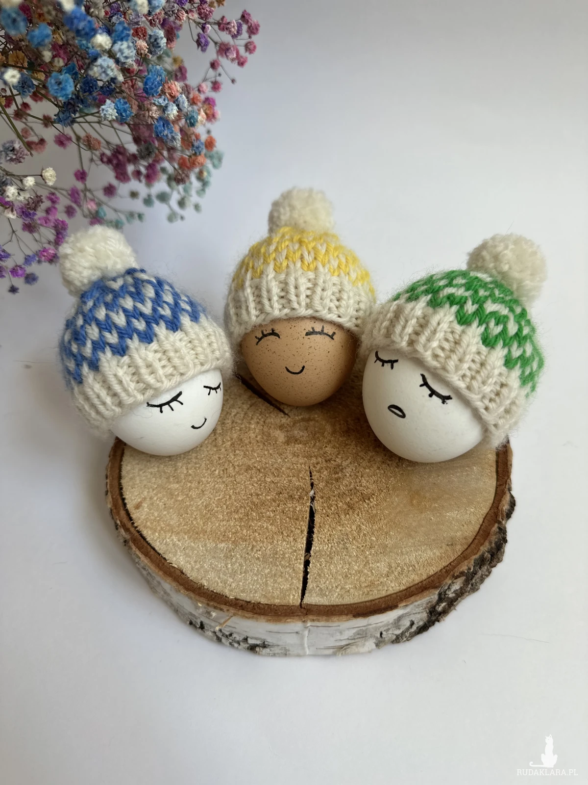 Czapeczki na jajka wielkanocne - zestaw 3 szt.